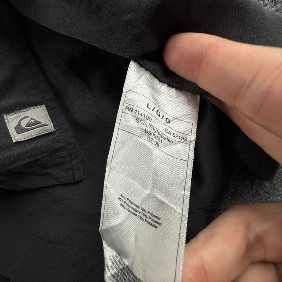 Quiksilver Polynosic Floral Stripe Short Sleeve Comfort Large Gray Shirt Soft - Picture 11 of 12